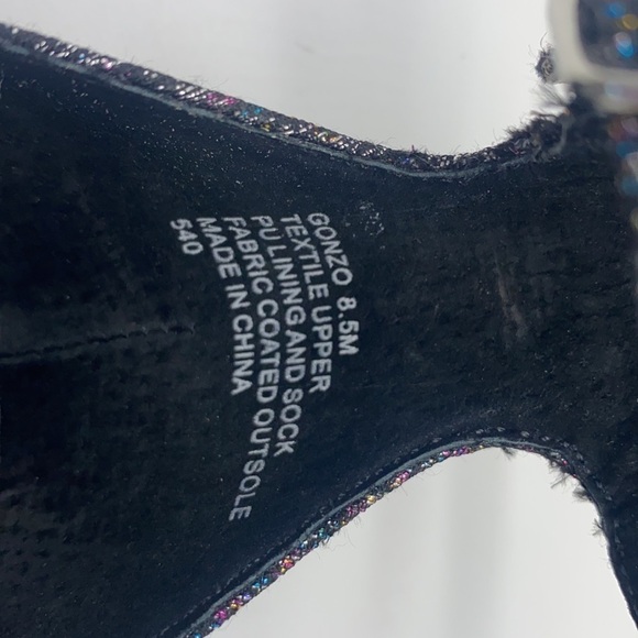 Steve Madden - Gonzo Black Glitter Block Heels Size 8.5 - Picture 9 of 15